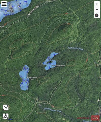 First Currier Pond depth contour Map - i-Boating App - Satellite