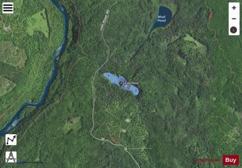 Fish Pond depth contour Map - i-Boating App - Satellite