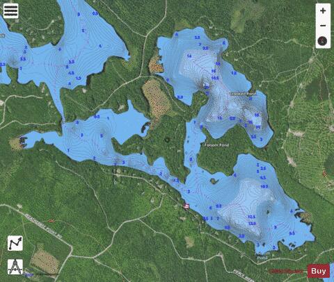 Folsom Pond depth contour Map - i-Boating App - Satellite