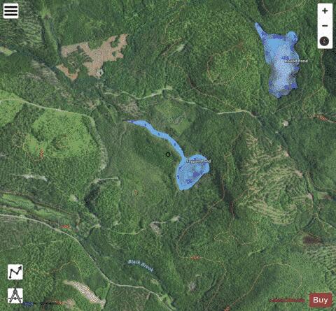 Frypan Pond depth contour Map - i-Boating App - Satellite