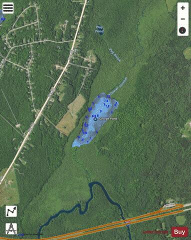 George Pond depth contour Map - i-Boating App - Satellite