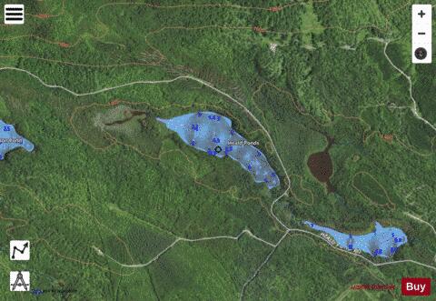 Heald Ponds depth contour Map - i-Boating App - Satellite