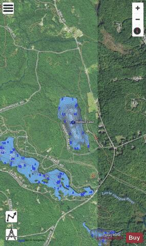 Hidden Lake depth contour Map - i-Boating App - Satellite