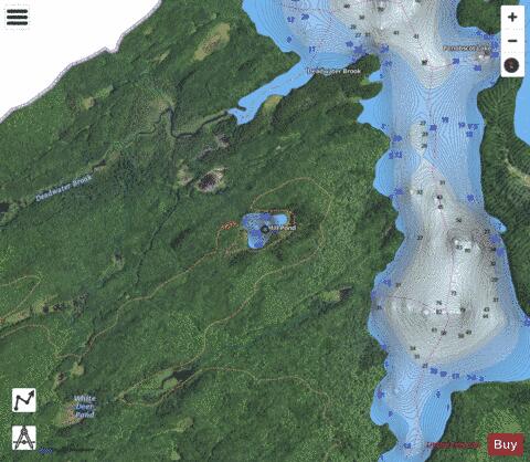 Hill Pond depth contour Map - i-Boating App - Satellite