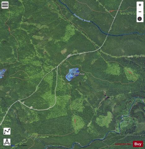 Hutch Pond depth contour Map - i-Boating App - Satellite