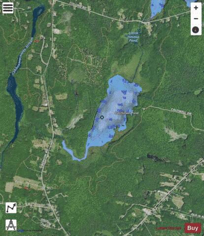 Hutchinson Pond depth contour Map - i-Boating App - Satellite