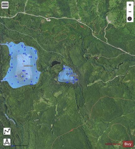 Iron Pond depth contour Map - i-Boating App - Satellite