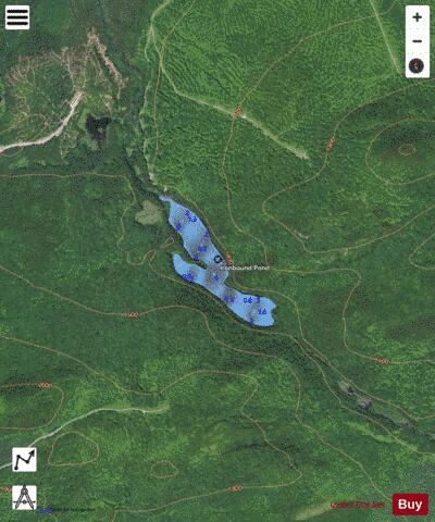 Ironbound Pond depth contour Map - i-Boating App - Satellite