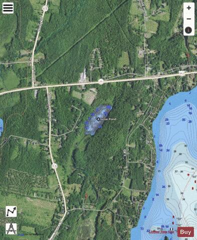 Kezar Pond depth contour Map - i-Boating App - Satellite