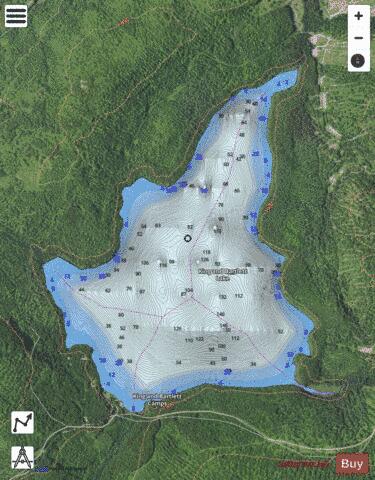 King and Bartlett Lake depth contour Map - i-Boating App - Satellite