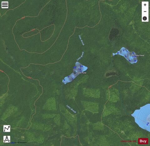 Lane Pond depth contour Map - i-Boating App - Satellite