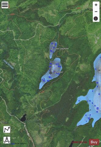 Lang Pond depth contour Map - i-Boating App - Satellite
