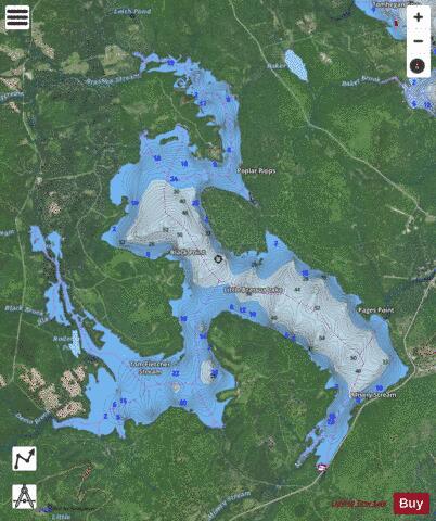 Little Brassua Lake depth contour Map - i-Boating App - Satellite