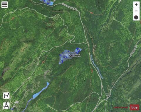 Little Chase Stream Pond depth contour Map - i-Boating App - Satellite
