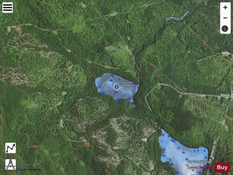 Little Dimmick Pond depth contour Map - i-Boating App - Satellite