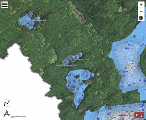 Little Dingley Pond depth contour Map - i-Boating App - Satellite