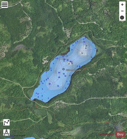 Little Lobster Lake depth contour Map - i-Boating App - Satellite