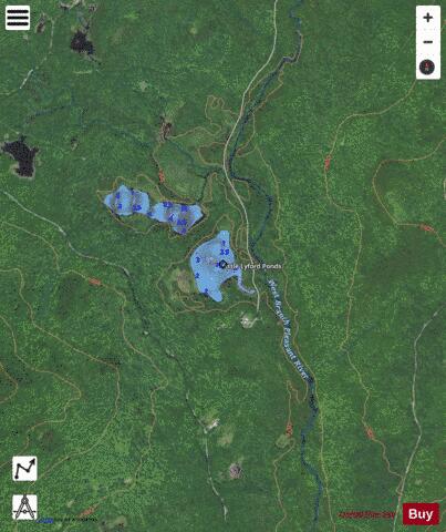 Little Lyford Ponds depth contour Map - i-Boating App - Satellite