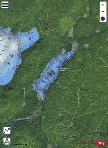 Little Pleasant Pond depth contour Map - i-Boating App - Satellite