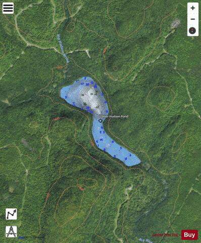 Lower Hudson Pond depth contour Map - i-Boating App - Satellite