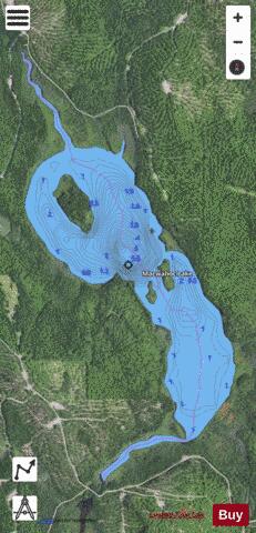 Macwahoc Lake depth contour Map - i-Boating App - Satellite