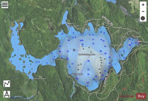 Meduxnekeag Lake depth contour Map - i-Boating App - Satellite