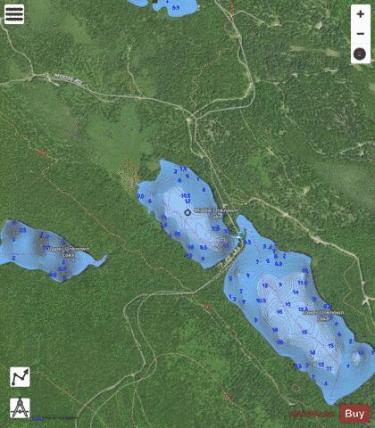 Middle Unknown Lake depth contour Map - i-Boating App - Satellite