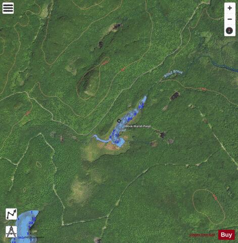Mink Marsh Pond depth contour Map - i-Boating App - Satellite