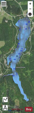Monson Pond depth contour Map - i-Boating App - Satellite