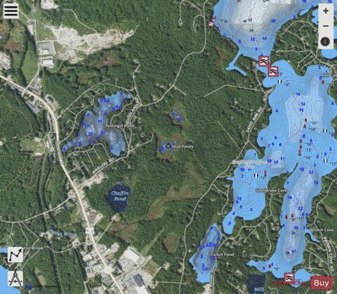 Mud Ponds depth contour Map - i-Boating App - Satellite