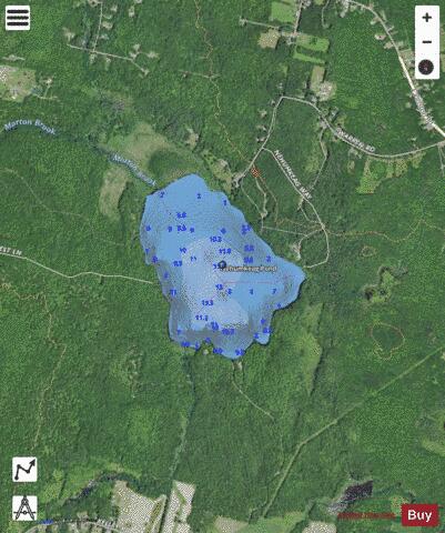 Nehumkeag Pond depth contour Map - i-Boating App - Satellite