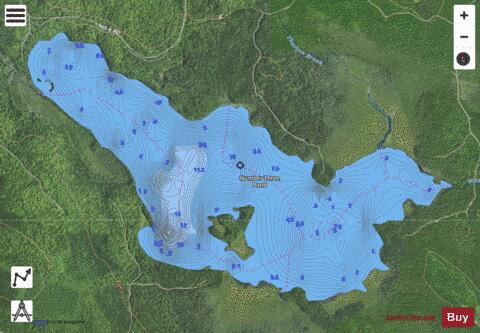 Number Three Pond depth contour Map - i-Boating App - Satellite