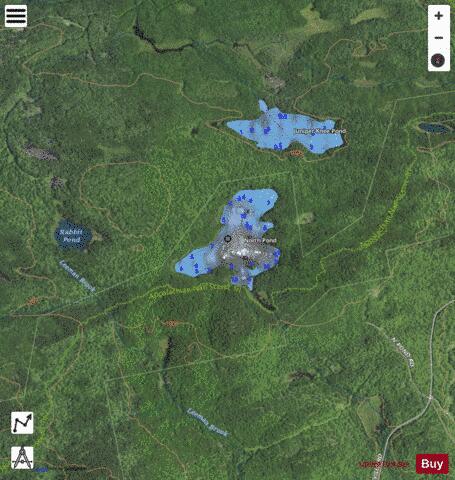 North Pond depth contour Map - i-Boating App - Satellite
