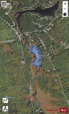 Northwest Pond depth contour Map - i-Boating App - Satellite