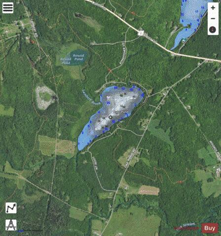Oaks Pond depth contour Map - i-Boating App - Satellite