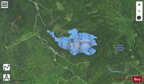 Ordway Pond depth contour Map - i-Boating App - Satellite