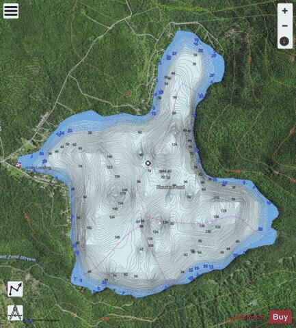Pleasant Pond depth contour Map - i-Boating App - Satellite