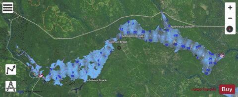 Seboomook Lake depth contour Map - i-Boating App - Satellite