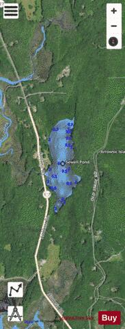 Sewell Pond depth contour Map - i-Boating App - Satellite