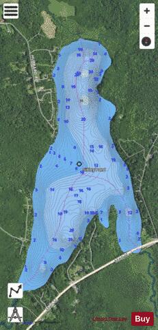 Sibley Pond depth contour Map - i-Boating App - Satellite