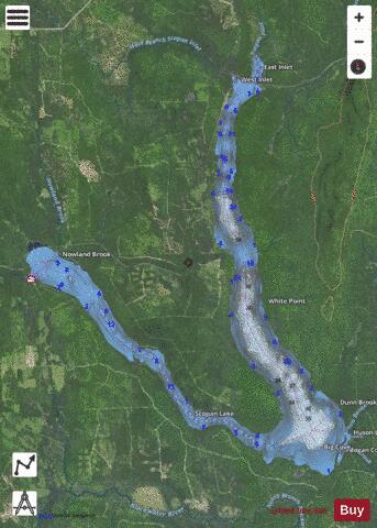 Scopan Lake depth contour Map - i-Boating App - Satellite