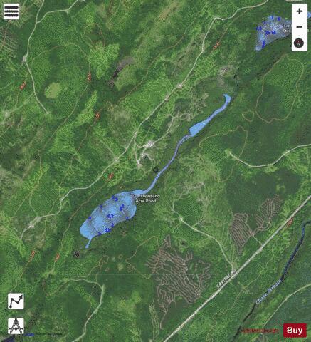 Ten Thousand Acre Pond depth contour Map - i-Boating App - Satellite