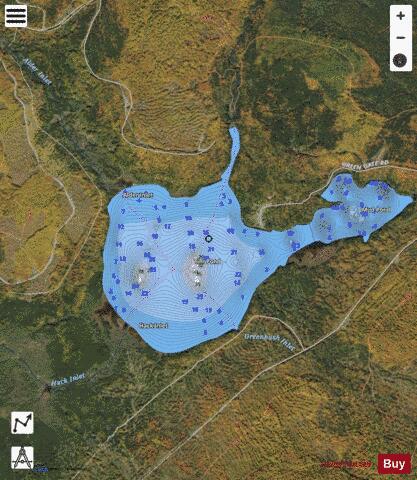 Tim Pond depth contour Map - i-Boating App - Satellite