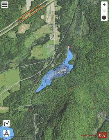 Timoney Lake depth contour Map - i-Boating App - Satellite