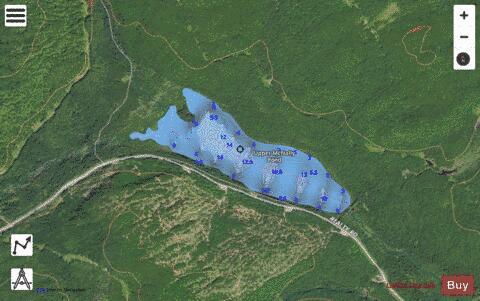 Upper McNally Pond depth contour Map - i-Boating App - Satellite