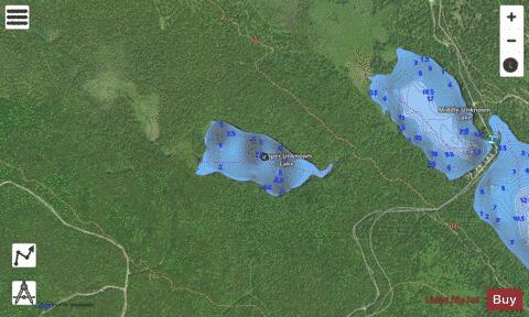 Upper Unknown Lake depth contour Map - i-Boating App - Satellite