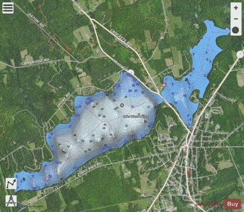 Lake Wassookeag depth contour Map - i-Boating App - Satellite