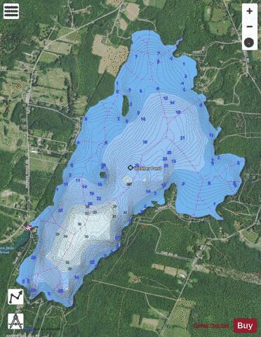 Webber Pond depth contour Map - i-Boating App - Satellite