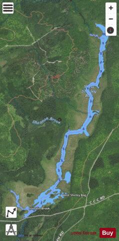 West Shirley Bog depth contour Map - i-Boating App - Satellite