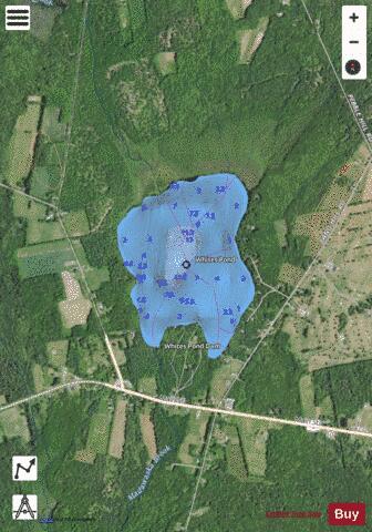 Whites Pond depth contour Map - i-Boating App - Satellite